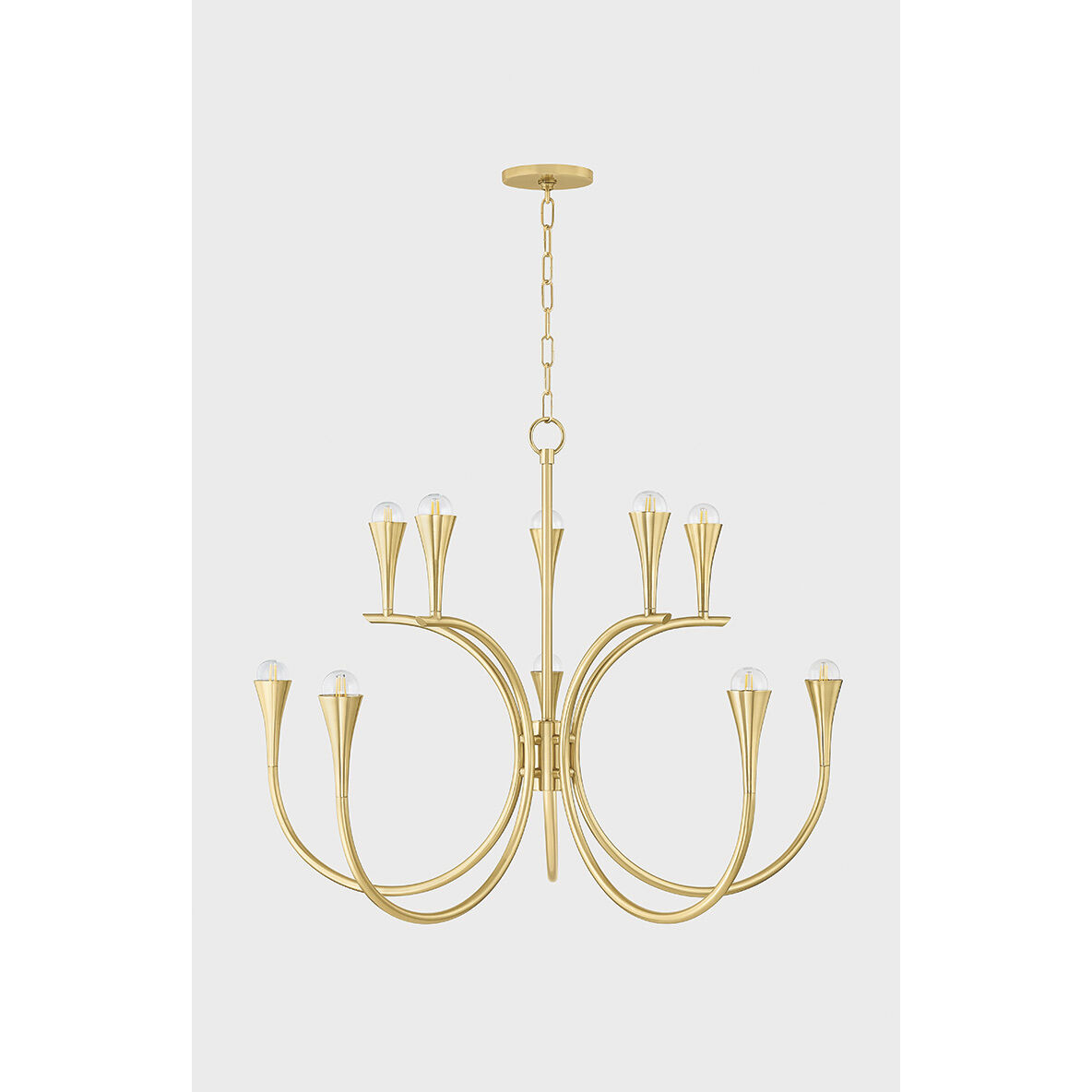 Aviana 10 Light 38 inch Aged Brass Chandelier Ceiling Light